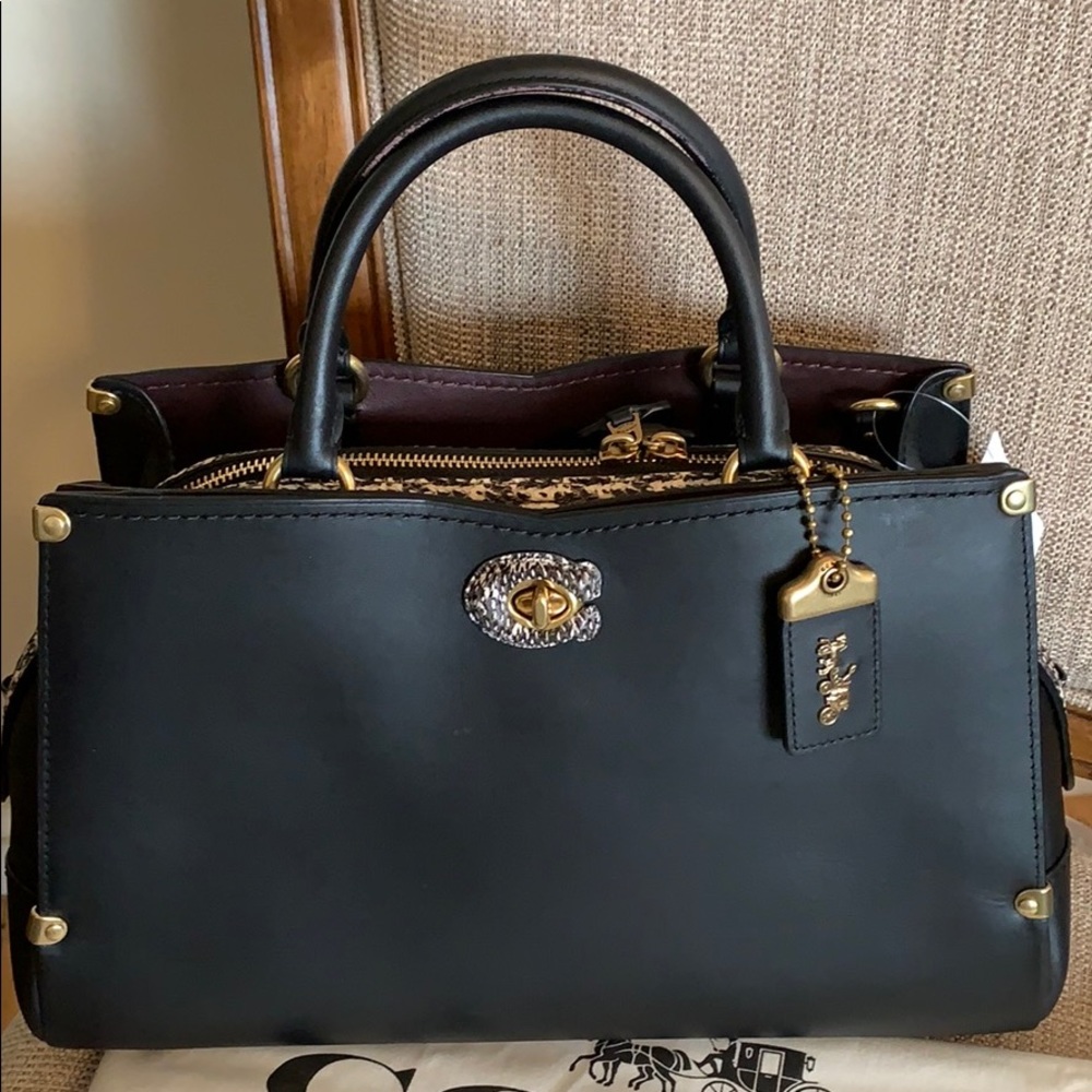 Coach  Mason Carryall with snakeskin detail Black